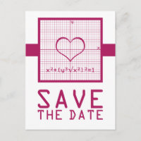 Tarjeta postal de anuncio de fecha de boda con grá