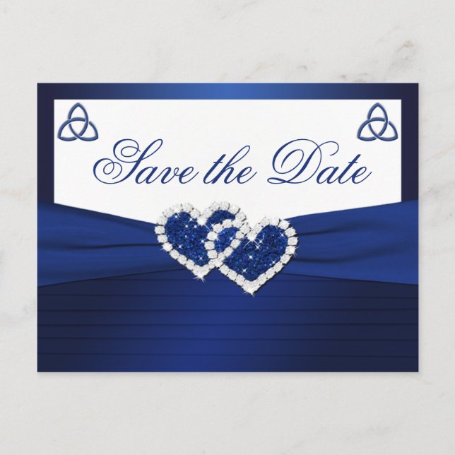 Tarjeta postal de anuncio de fecha de boda con nud (Anverso)