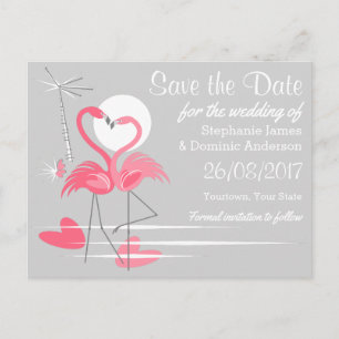 Tarjeta postal de anuncio de fecha de boda con pai