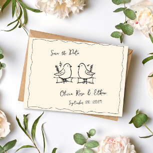 Tarjeta postal de anuncio de fecha de boda con pal