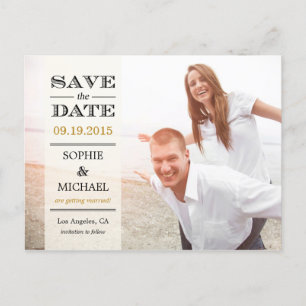 Tarjeta Postal de Anuncio de Fecha de Boda con Sup
