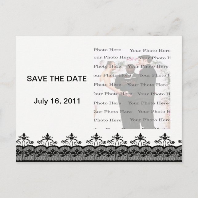 Tarjeta Postal de Anuncio de Fecha de Boda de Enca (Anverso)