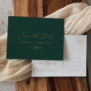 Tarjeta postal de anuncio de fecha de boda delicad