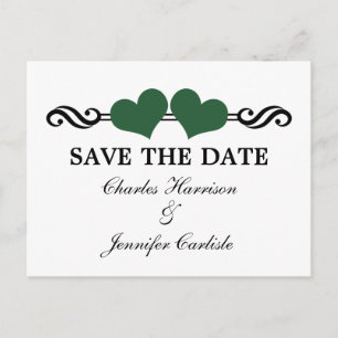 Tarjeta postal de anuncio de fecha de boda Elegant
