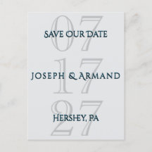 Tarjeta Postal de Anuncio de Fecha de Boda Simplem