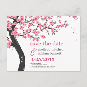 Tarjeta Postal de Anuncio de Fecha de Bodas con Fl