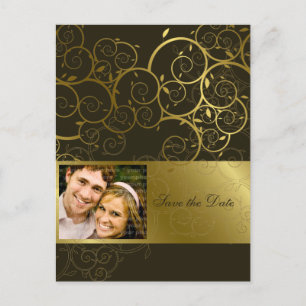 Tarjeta Postal de Anuncio de Fecha de Bodas con Vi