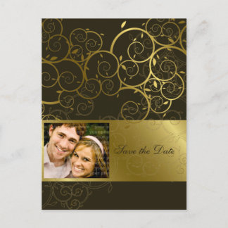 Tarjeta Postal de Anuncio de Fecha de Bodas con Vi