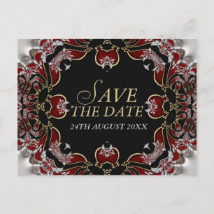 Tarjeta postal de anuncio de fecha de bodas en sat