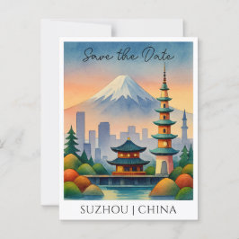 Tarjeta Postal de Anuncio de Fecha de Bodas en Suz