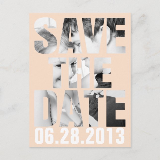 Tarjeta postal de anuncio de fecha de CUTOUT SAVE  (Anverso)