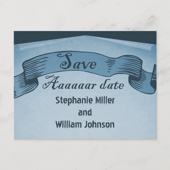 Tarjeta postal de anuncio de fecha de guardado de  (Anverso)