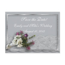 Tarjeta Postal de Anuncio de Fecha de Heather y En