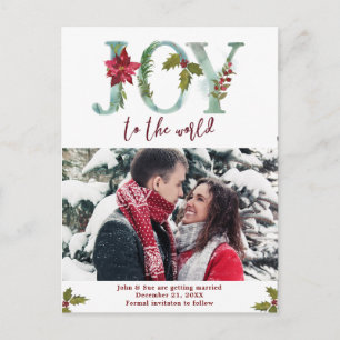 tarjeta postal de anuncio de fecha de invierno nav