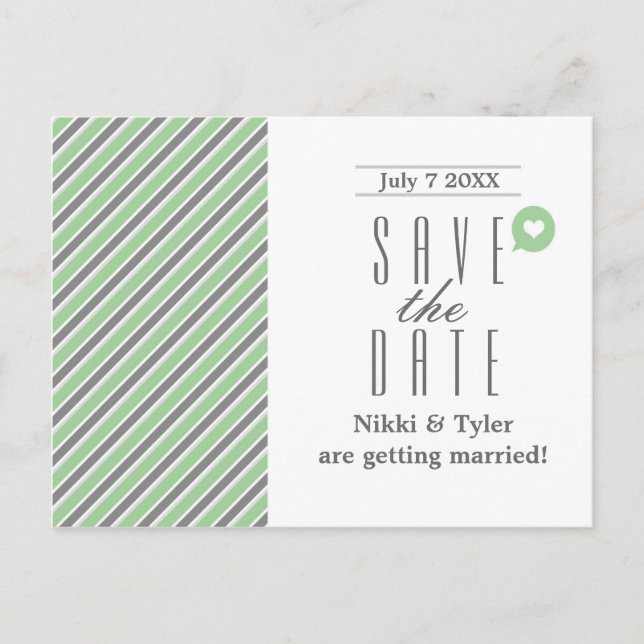 Tarjeta Postal de Anuncio de Fecha de Mint Gris y  (Anverso)