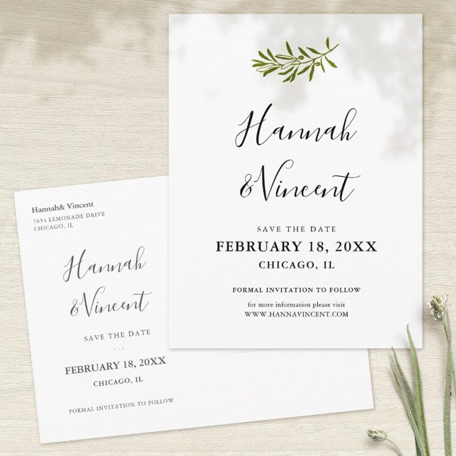 Tarjeta Postal de Anuncio de Fecha de Olive Branch (Subido por el creador)