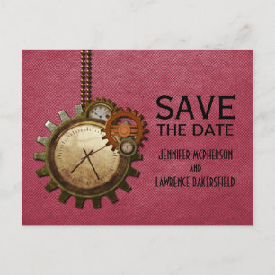 Tarjeta Postal de Anuncio de Fecha de Reloj Vintag