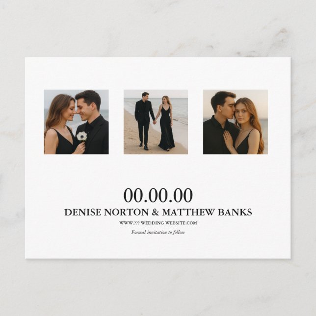 Tarjeta postal de anuncio de fecha de salvado con  (Anverso)