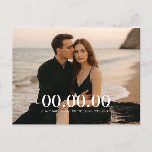 Tarjeta postal de anuncio de fecha de salvado con  (Anverso)