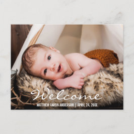 Tarjeta postal de anuncio de foto de bienvenida al