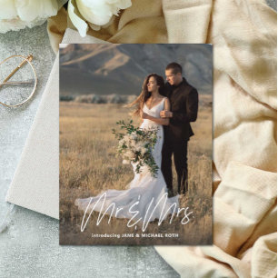Tarjeta postal de anuncio de fuga de Mr y Mrs
