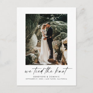 Tarjeta postal de anuncio de fuga para la boda