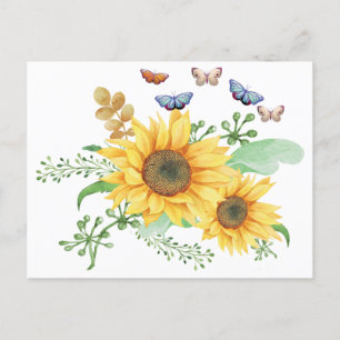 Tarjeta postal de anuncio de girasol