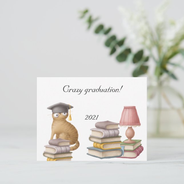 Tarjeta postal de anuncio de graduación de estudia (Anverso de pie)