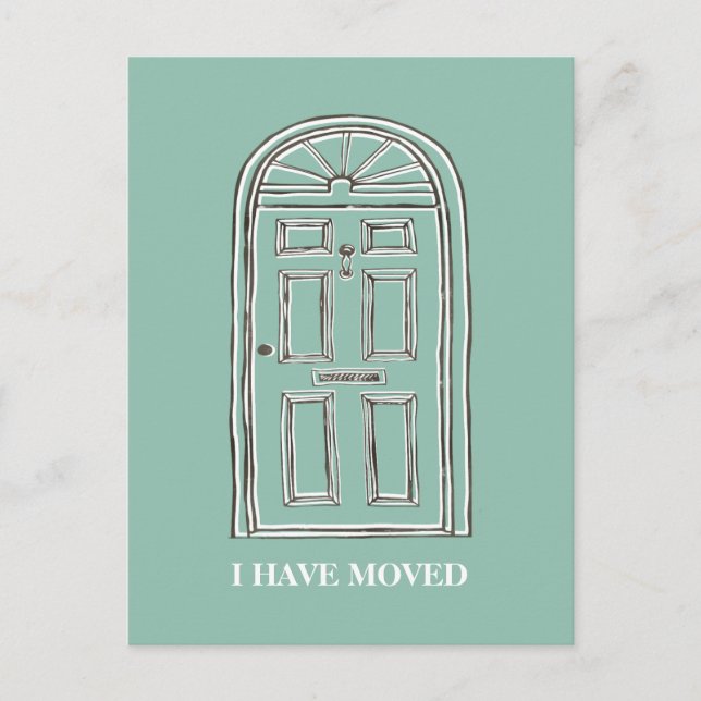 Tarjeta Postal de Anuncio de Movimiento de Puerta  (Anverso)
