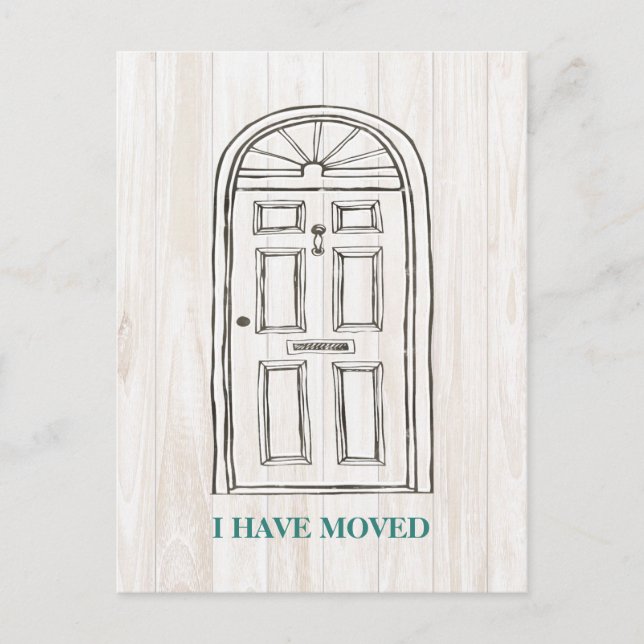 Tarjeta Postal de Anuncio de Movimiento de Puerta  (Anverso)