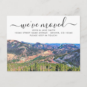 Tarjeta postal de anuncio de mudanza a Colorado