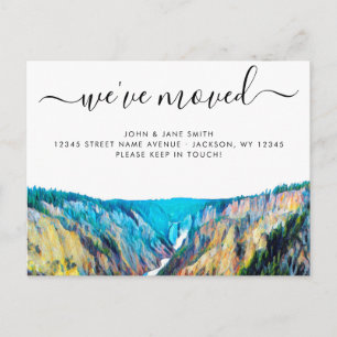 Tarjeta postal de anuncio de mudanza a Yellowstone