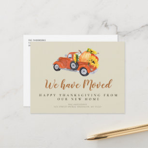 tarjeta postal de anuncio de mudanza de camión de 