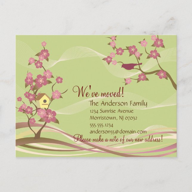 Tarjeta postal de anuncio de mudanza de casa de pá (Anverso)