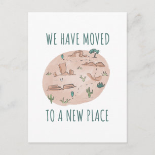 Tarjeta postal de anuncio de mudanza de mapa del d