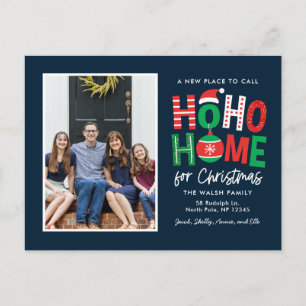 Tarjeta postal de anuncio de mudanza de Navidad Ho