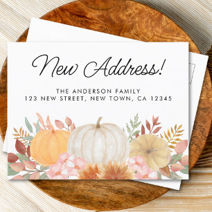Tarjeta Postal de Anuncio de Mudanza de Otoño Nuev