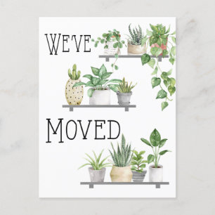 Tarjeta Postal de Anuncio de Mudanza de Plantas