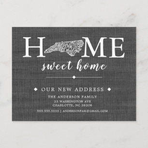 Tarjeta postal de anuncio de mudanza del estado de