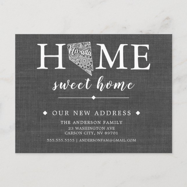 Tarjeta postal de anuncio de mudanza del estado de (Anverso)