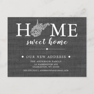 Tarjeta postal de anuncio de mudanza del estado de