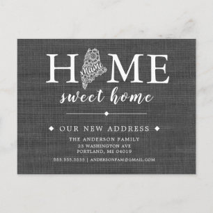 Tarjeta postal de anuncio de mudanza del estado de