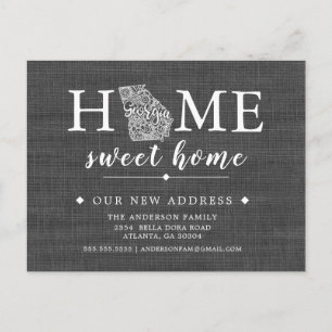 Tarjeta postal de anuncio de mudanza del estado de