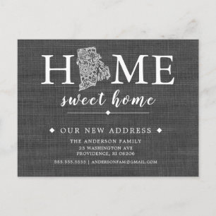 Tarjeta postal de anuncio de mudanza del estado de