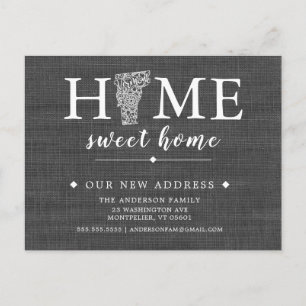 Tarjeta postal de anuncio de mudanza del estado de