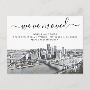 Tarjeta postal de anuncio de mudanza en Pittsburgh