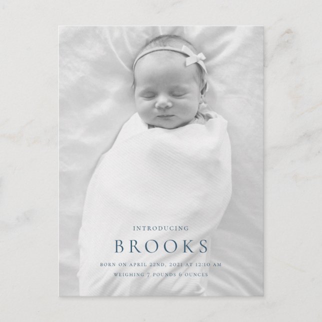 Tarjeta postal de anuncio de nacimiento (Anverso)