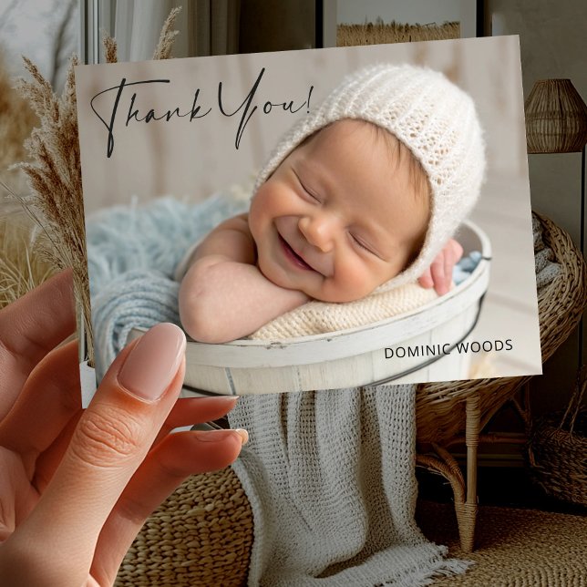 Tarjeta postal de anuncio de nacimiento con foto d (Subido por el creador)