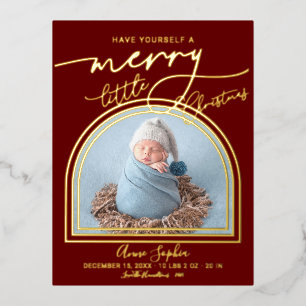 Tarjeta postal de anuncio de nacimiento con marco 