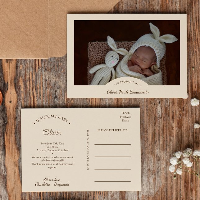 Tarjeta postal de anuncio de nacimiento de foto mi (Subido por el creador)